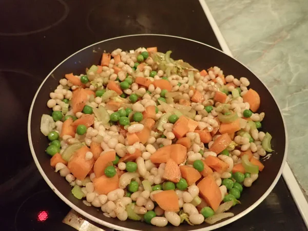 Caseiro Preparado Fresco Quente Vegetal Misturado Salada — Fotografia de Stock