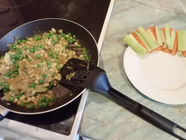 Caseiro Preparado Fresco Quente Vegetal Misturado Salada — Fotografia de Stock