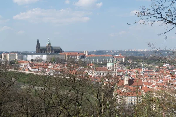 Vacker Prague Stad Panorama Från Petrin Backen — Stockfoto