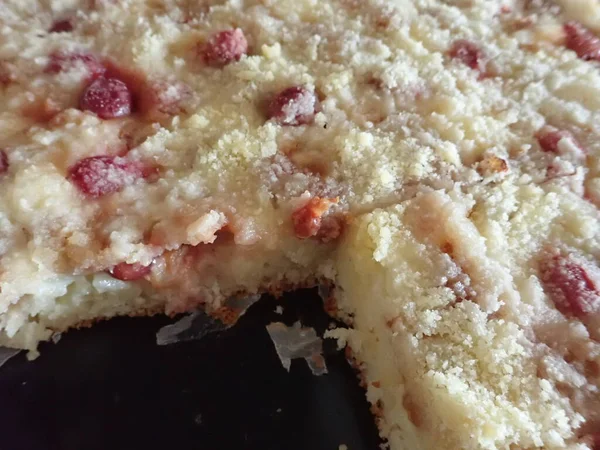 Torta Cramble Frutta Fresca Cotta Dolce Fatta Casa — Foto Stock