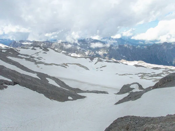 Escalada Konigsjodler Klettersteig Hochkonig Los Alpes Austriacos — Foto de Stock
