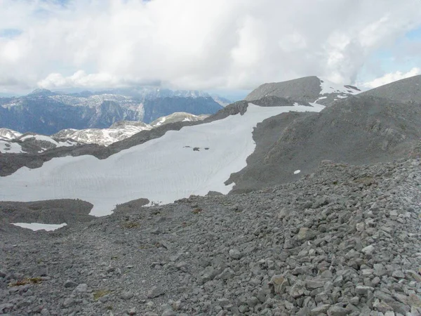 Escalada Konigsjodler Klettersteig Hochkonig Los Alpes Austriacos —  Fotos de Stock