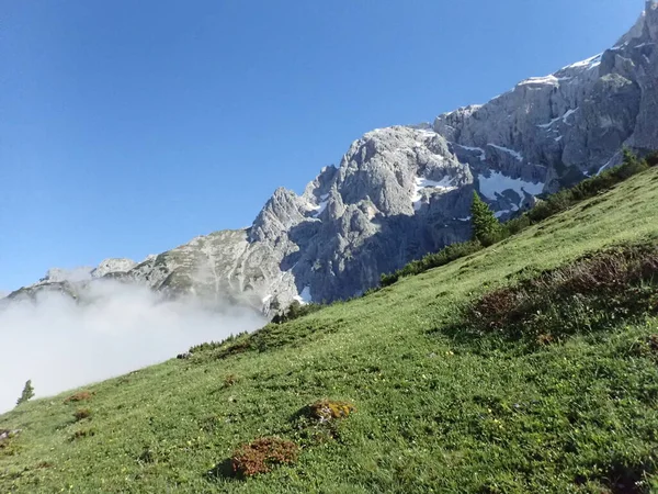 오르기 Konigsjodler Klettersteig Hochkkonig Austria Alps — 스톡 사진