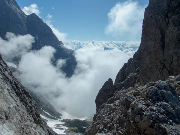 Klättring Konigsjodler Klettersteig Vid Hochkonig Astrien Alperna — Stockfoto