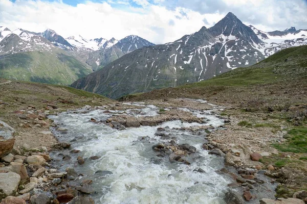 Montanhismo Ascendente Wildspitze Otztal Alpes Áustria Partir Ventilação Verão — Fotografia de Stock