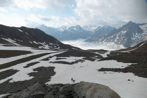 Mountaineering Ascending Wildspitze Otztal Alps Austria Vent Summer — Foto de Stock