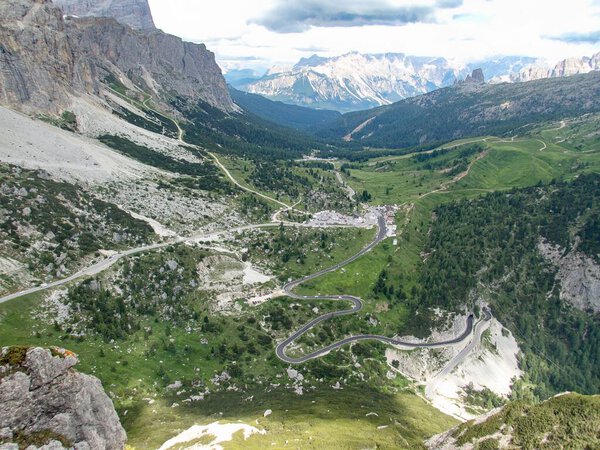 beautiful landscape summer view in dolomites in italy