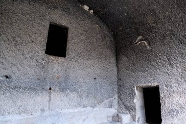 Gürcistan 'ın Vardzia kentindeki tarihi rock yerleşim yeri