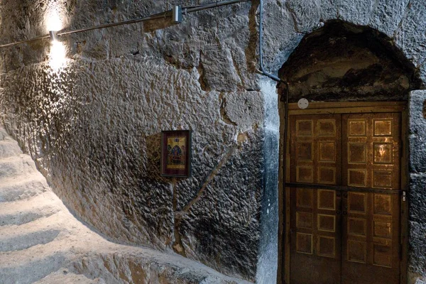 Turistattraktion Historiska Berg Bosättning Kloster Vardzia Georgien — Stockfoto