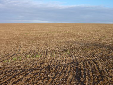 Kahverengi toprak ile sürülmüş alan