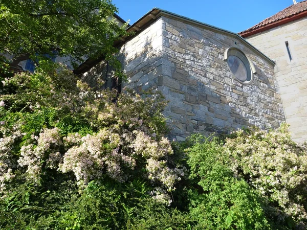 Historisches Gebäude im Garten — Stockfoto