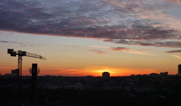 City panorama at the sunrise — Stock Photo, Image