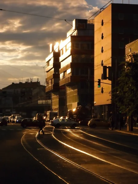 Tramonto in città — Foto Stock