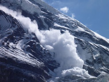 an avalanche at the slope of Dhaulagiri clipart