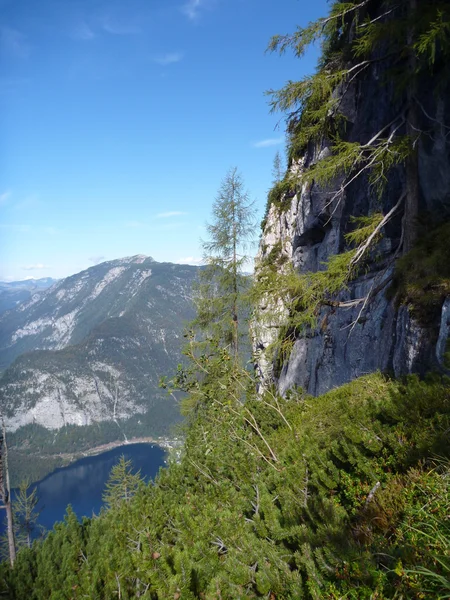 Vista al lago desde vía ferrata seewand klettersteig — Foto de Stock