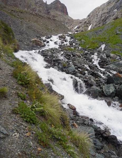 Torrente selvaggio di montagna in forte pendenza — Foto Stock