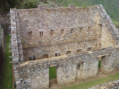 choquequirao inka ruin in peruvian mountain jungle clipart