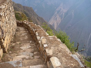 choquequirao inka ruin in peruvian mountain jungle clipart