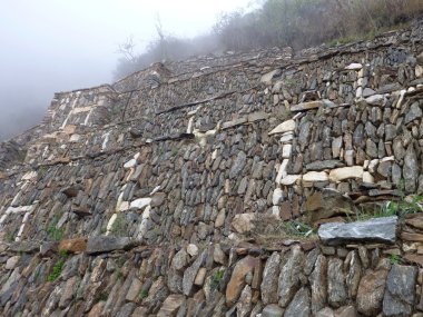 choquequirao inka ruin in peruvian mountain jungle clipart