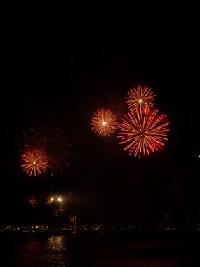 Yeni yıl kutlamaları renkli havai fişek ile