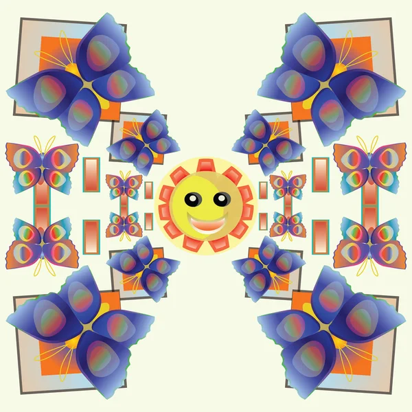 미소 나비 패턴 — 스톡 벡터
