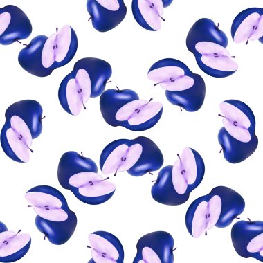 Parlak mavi taze alışılmadık elma kesme Dikişsiz desen