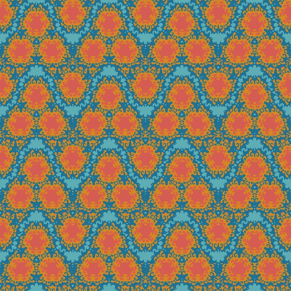 オレンジ ウェーブ繊維の波線のシームレスなパターン — ストックベクタ