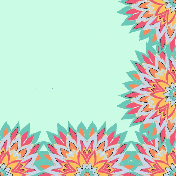 녹색 꽃 프레임 빈티지 색상 01 카드 — 스톡 벡터