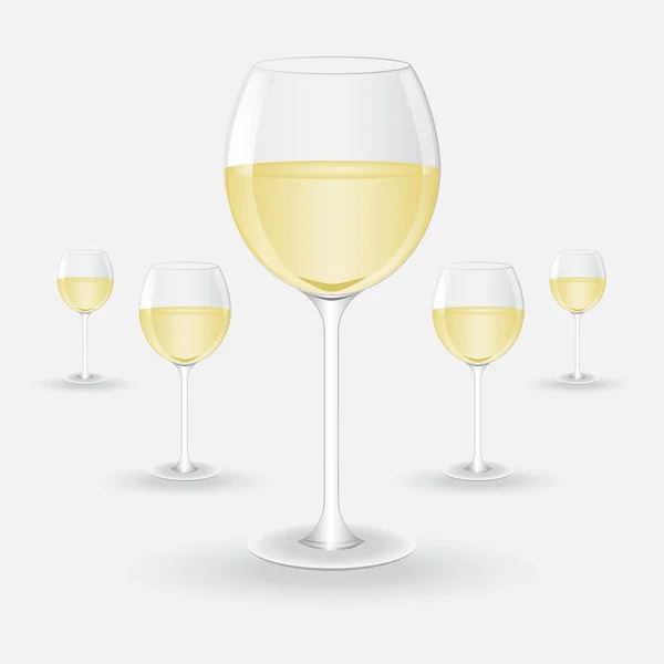 Gläser Weißwein — Stockvektor