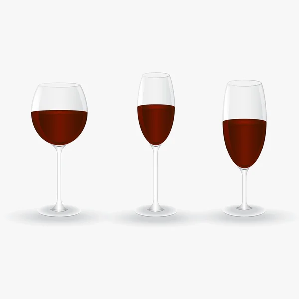Glasses with red wine — Stock Vector