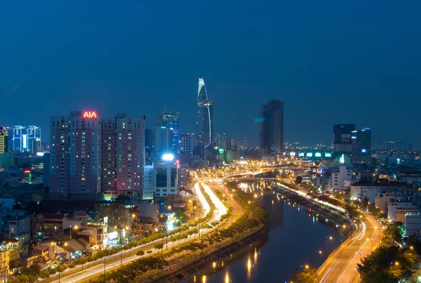 Ho Chi Minh city nattetid — Stockfoto