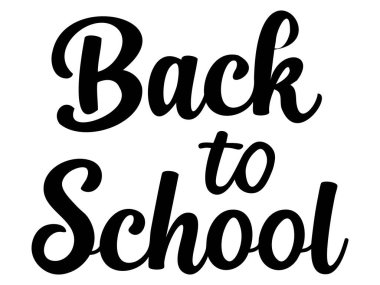 Stylized lettering of the phrase Back to School in a bold cursive font. Perfect for educational campaigns, school advertisements, and seasonal learning-themed designs. Vector illustration