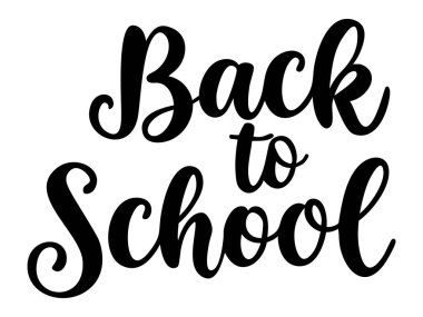 Stylized lettering of the phrase Back to School in a bold cursive font. Perfect for educational campaigns, school advertisements and seasonal learning-themed designs. Vector illustration