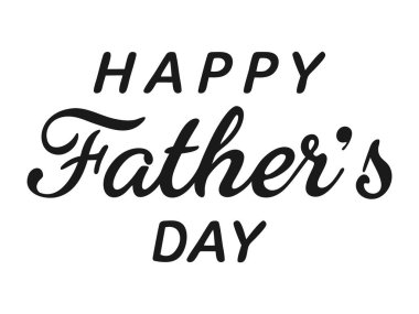 Minimalist black Happy Father's Day lettering. Perfect for greeting cards, posters, prints, and holiday design templates. Classic typography for celebrating.Vector illustration