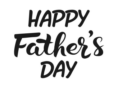 Minimalist black Happy Father's Day lettering. Perfect for greeting cards, posters, prints, and holiday design templates. Classic typography for celebrating.Vector illustration