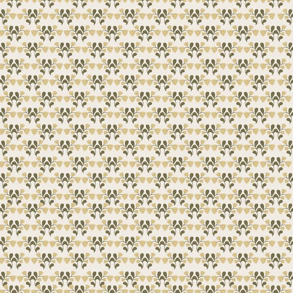 Seamless botanical pattern featuring stylized floral branches and leaves on a cream background. Elegant and minimal design a natural, vintage-inspired aesthetic. Subtle color palette and organic