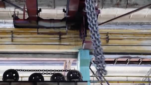 Pont Grue Transporte Une Cargaison Dans Usine Métallurgique — Video