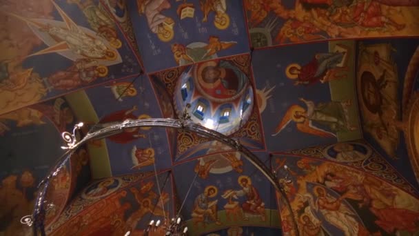 The dome of the Orthodox church inside — Stock Video