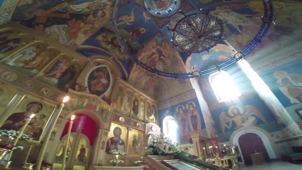 Orthodox church inside view — Stock Video