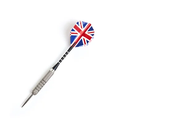 One dart with the British flagon a white background Stock Photo