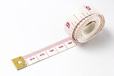 Beyaz üzerinde ölçüm bandı