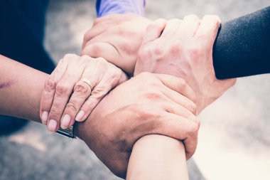 Ekip çalışması işbirliği kavramı elleri vardı