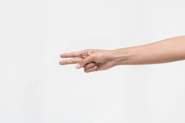 Mão sobre fundo branco — Fotografia de Stock