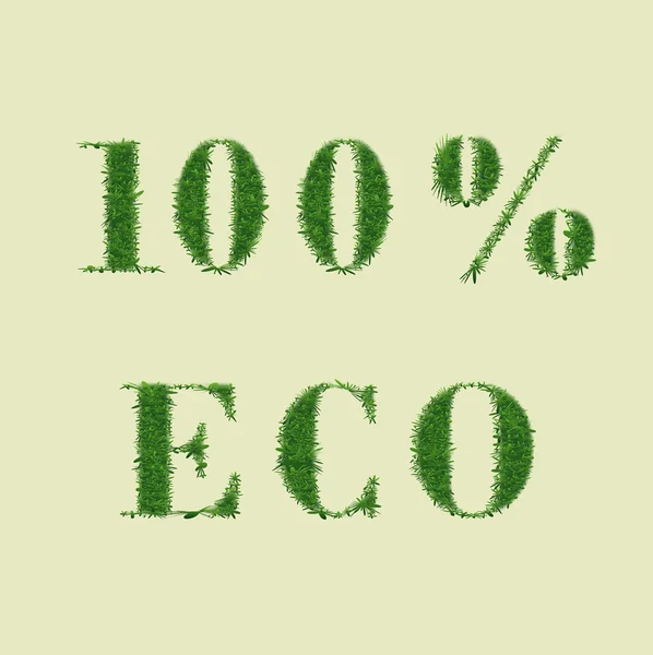 Ekologi natur design. 100% eko — Stock vektor