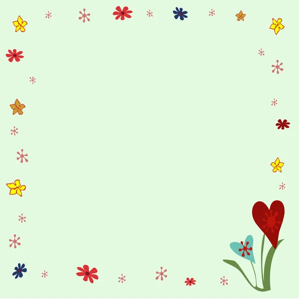 Květinový ornament rám na zeleném pozadí — Stockový vektor