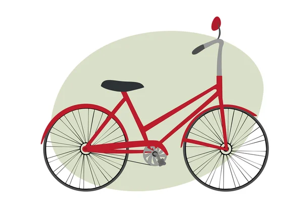 Bicicleta roja sobre fondo blanco — Vector de stock