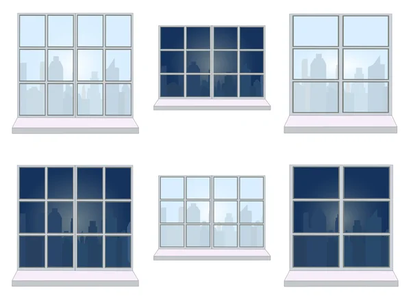 Colección vectorial de varias composiciones de ventanas — Vector de stock