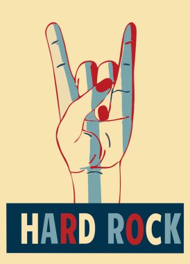 Hard rock şık şablonu için sloganı, poster ya da sarı bir arka plan olarak görüntüle