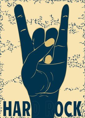 Rock el hareketi Sarı zemin üzerine