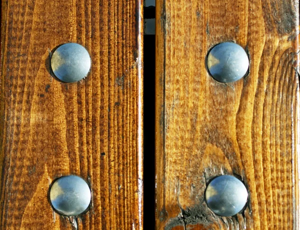 A fragment of a wooden bench — Stock Photo, Image